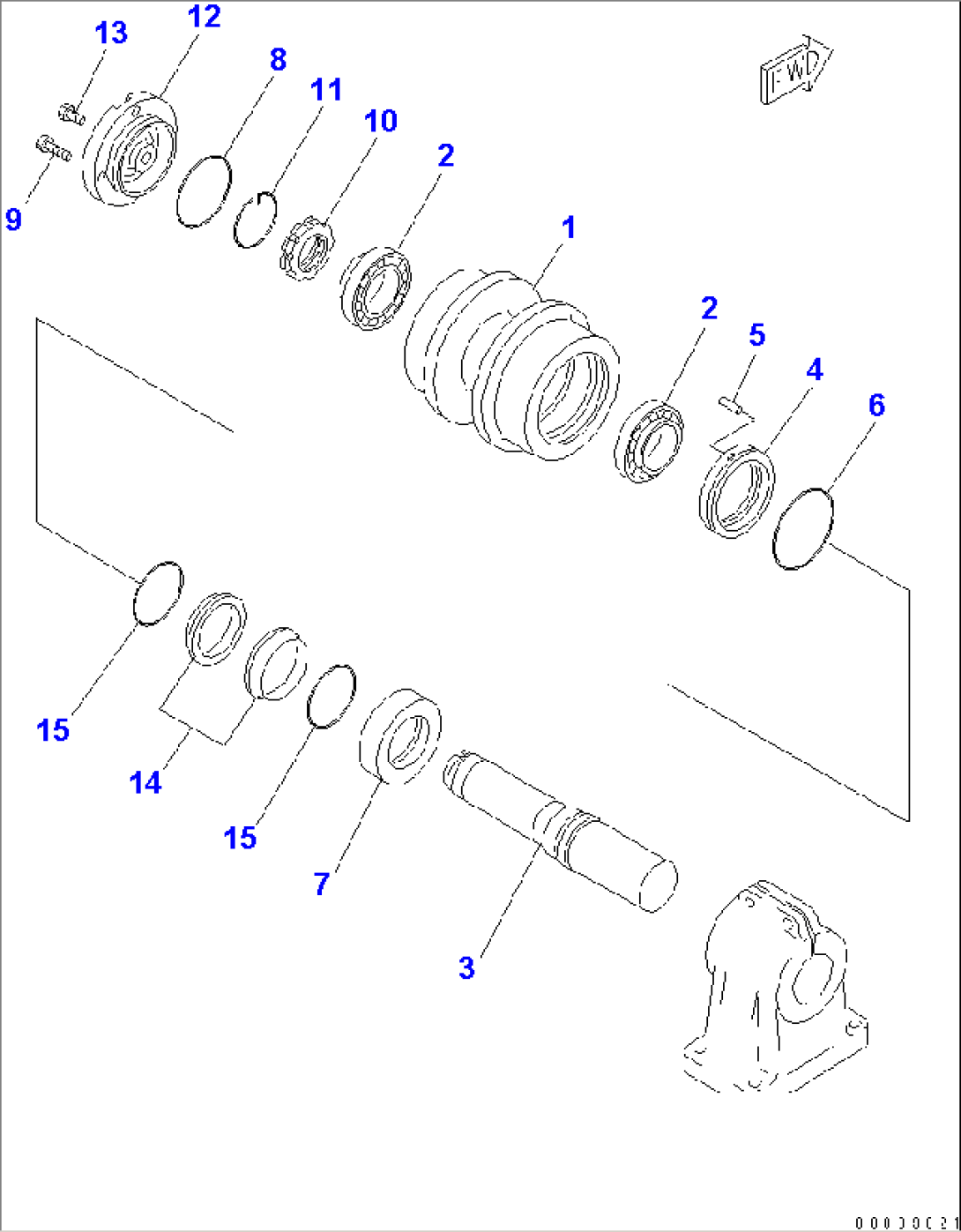 TRACK FRAME (CARRIER ROLLER) (R.H.) (COLD WEATHER (B) SPEC.)(#25001-30000)