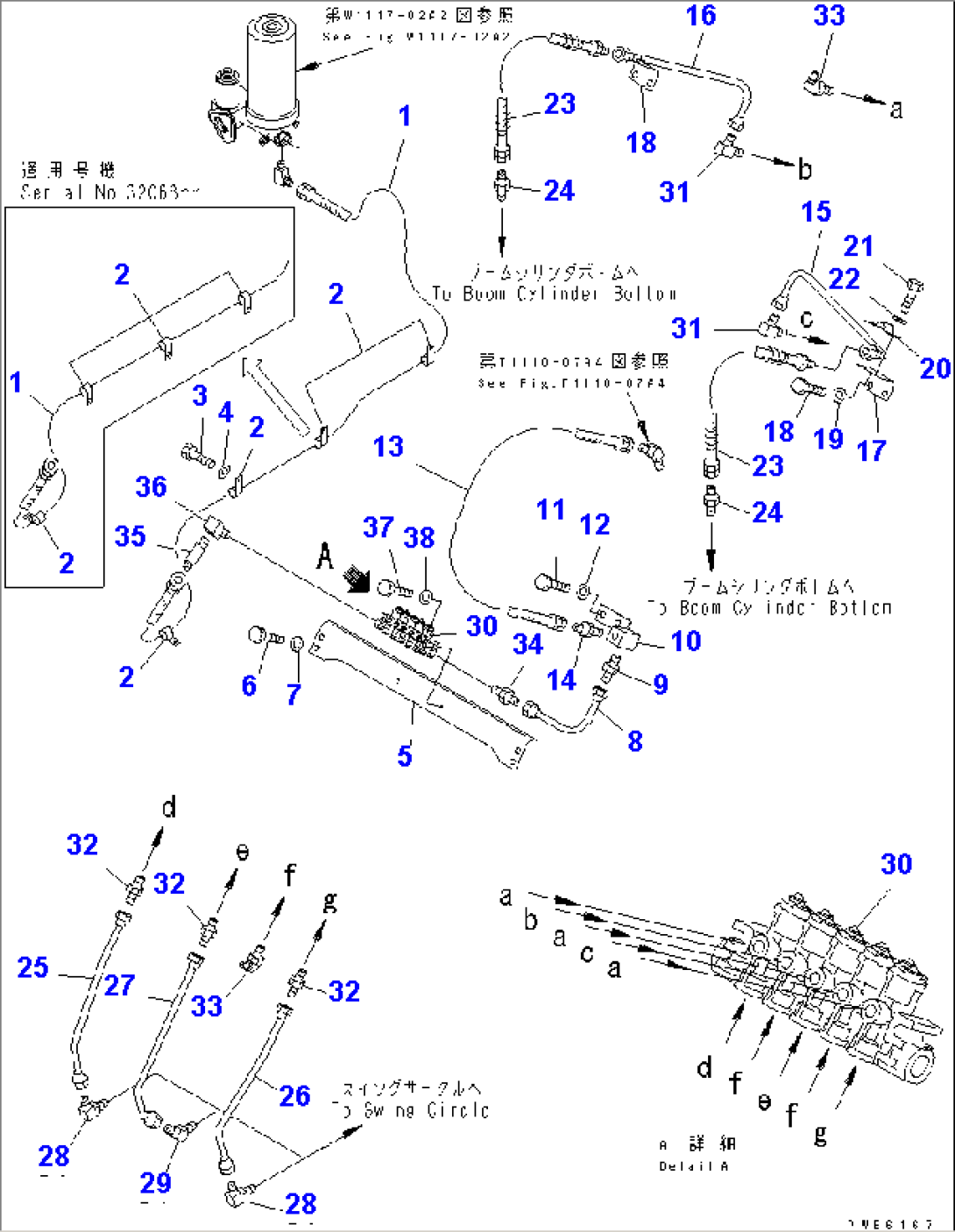 AUTO GREASING SYSTEM PARTS (DISTRIBUTOR AND GREASING LINE)(#30001-32255)