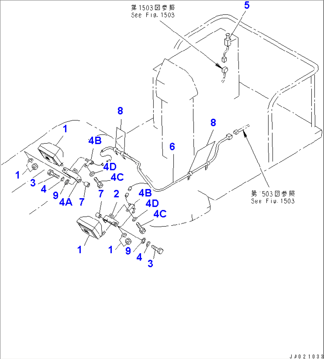 FRONT WORK LAMP(#10495-)