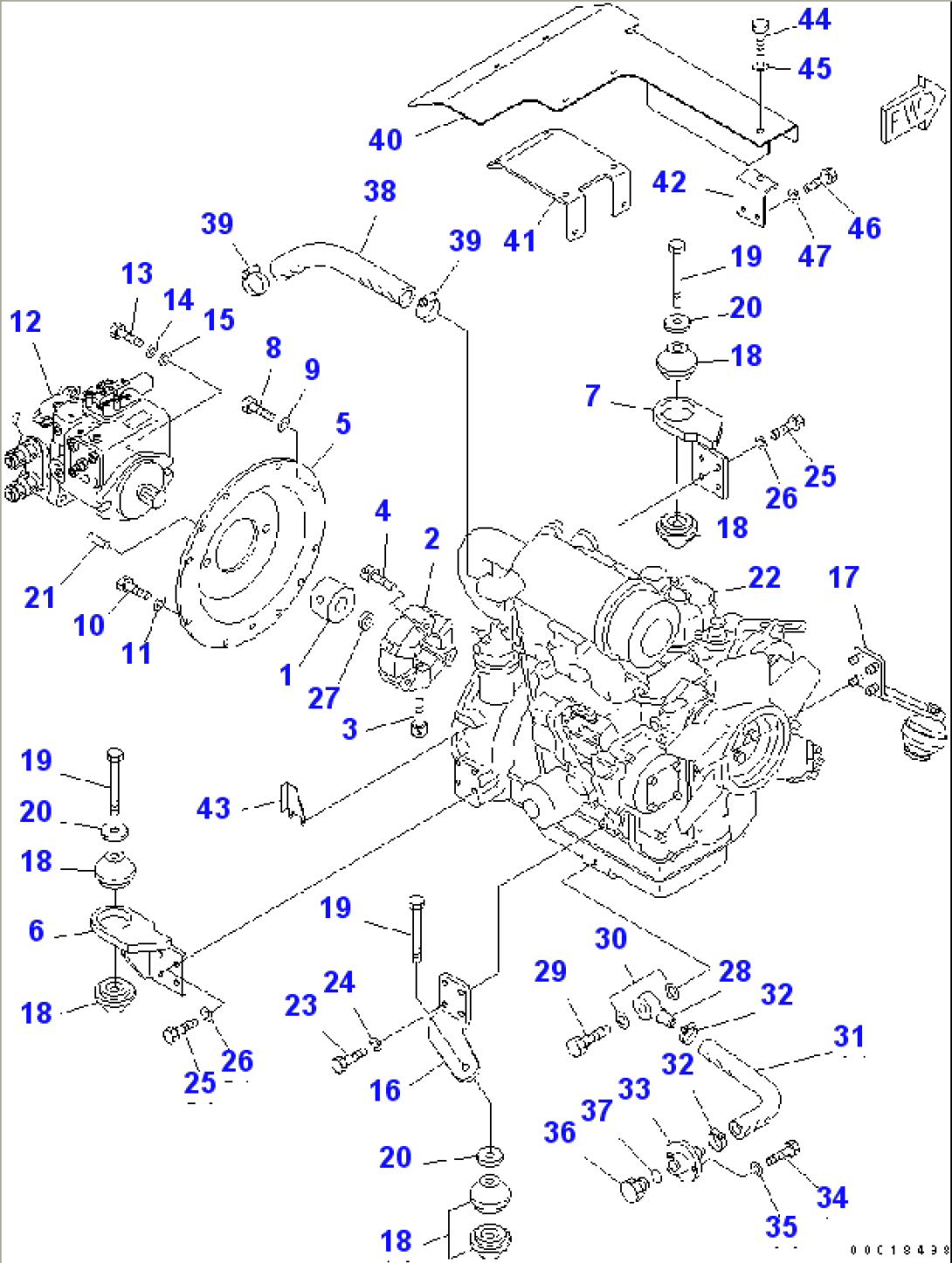 ENGINE AND PUMP MOUNTING PARTS