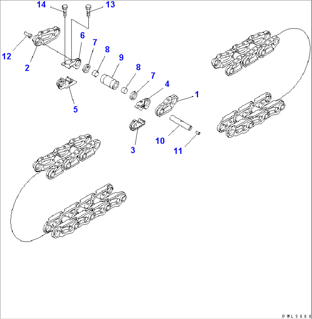 TRACK LINK (LUBRICATE TYPE) (FOR SWAMP TYPE) (HEAVY DUTY LINK) (SUPPLY PARTS)