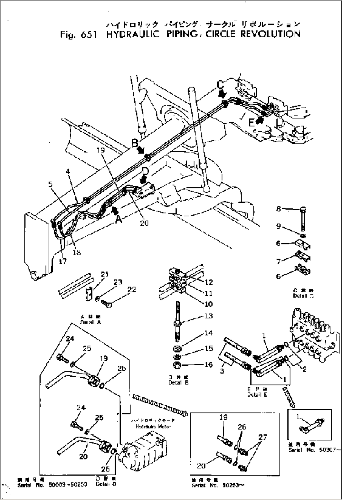 HYDRAULIC PIPING (CIRCLE REVOLUTION MOTOR LINE)