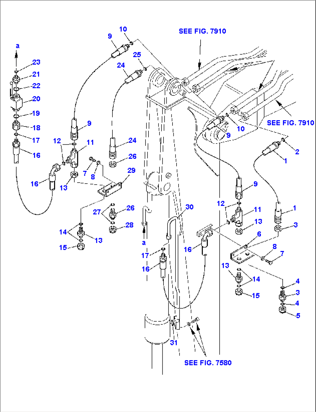 HYDRAULIC PIPING (ATTACHMENT LINE) (ARM SIDE)