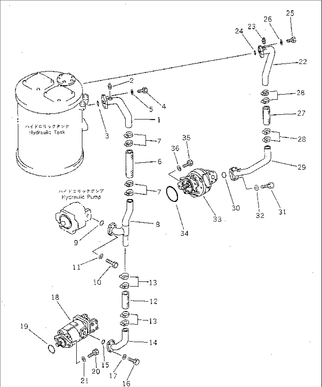 HYDRAULIC PIPING (TANK TO PUMP)(#10001-19999)