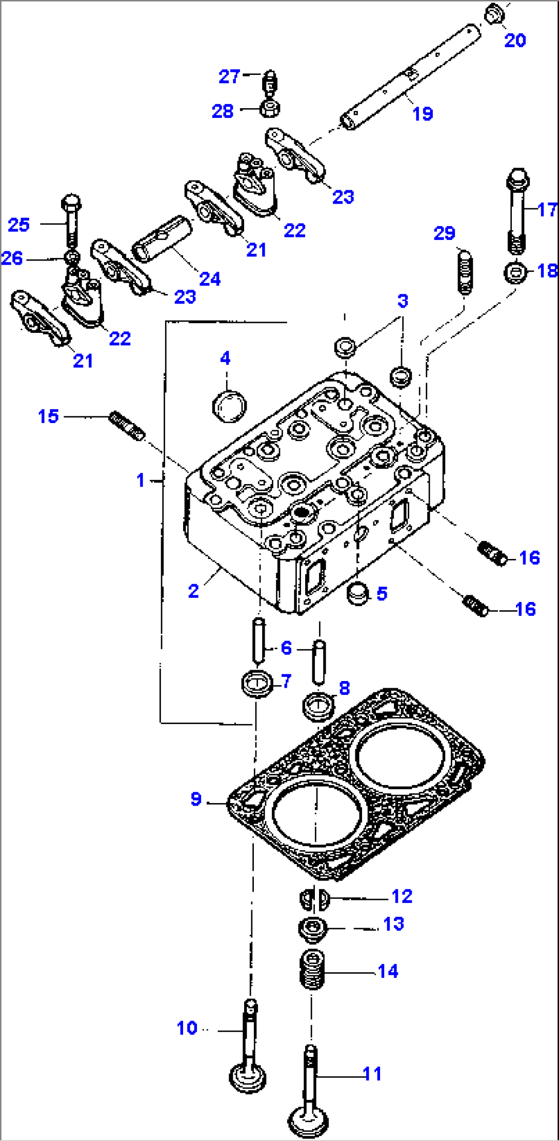 CYLINDER HEAD AND ATTACHING PARTS