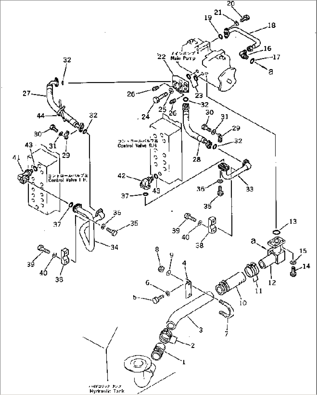 HYDRAULIC PIPING (1/3) (TANK TO PUMP TO VALVE) (TBG¤ ABE SPEC.)