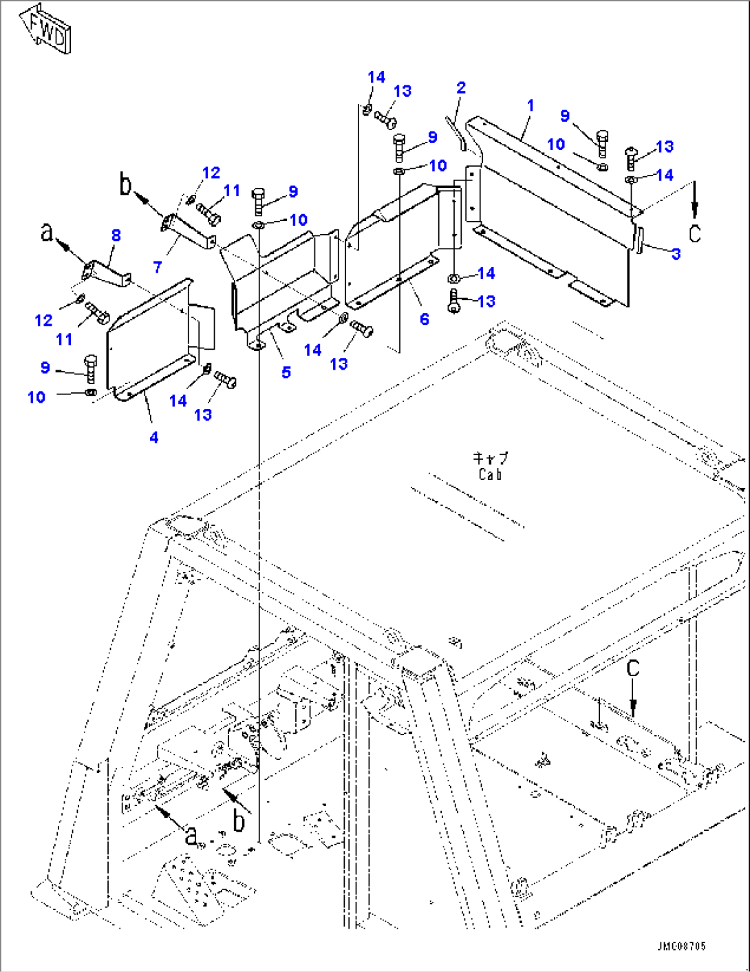 Cab, Cover, Front (#50001-)