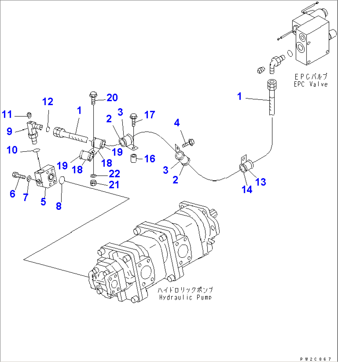 HYDRAULIC PIPING (PUMP TO E.P.C. VALVE)