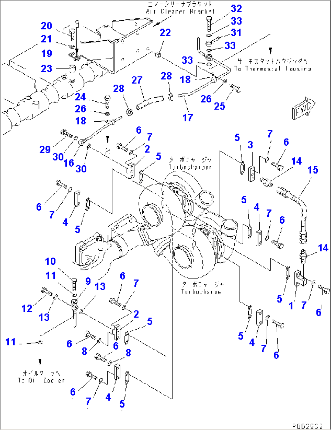TURBOCHARGER WATER PIPING (WATER COOL SPEC.)(#17726-17868)