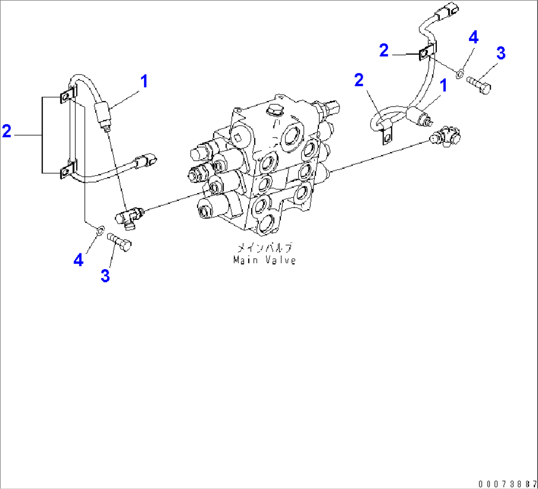 MAIN VALVE (FOR 3-SPOOL VALVE AND E.C.S.S.) (PPC SENSOR)(#75001-)