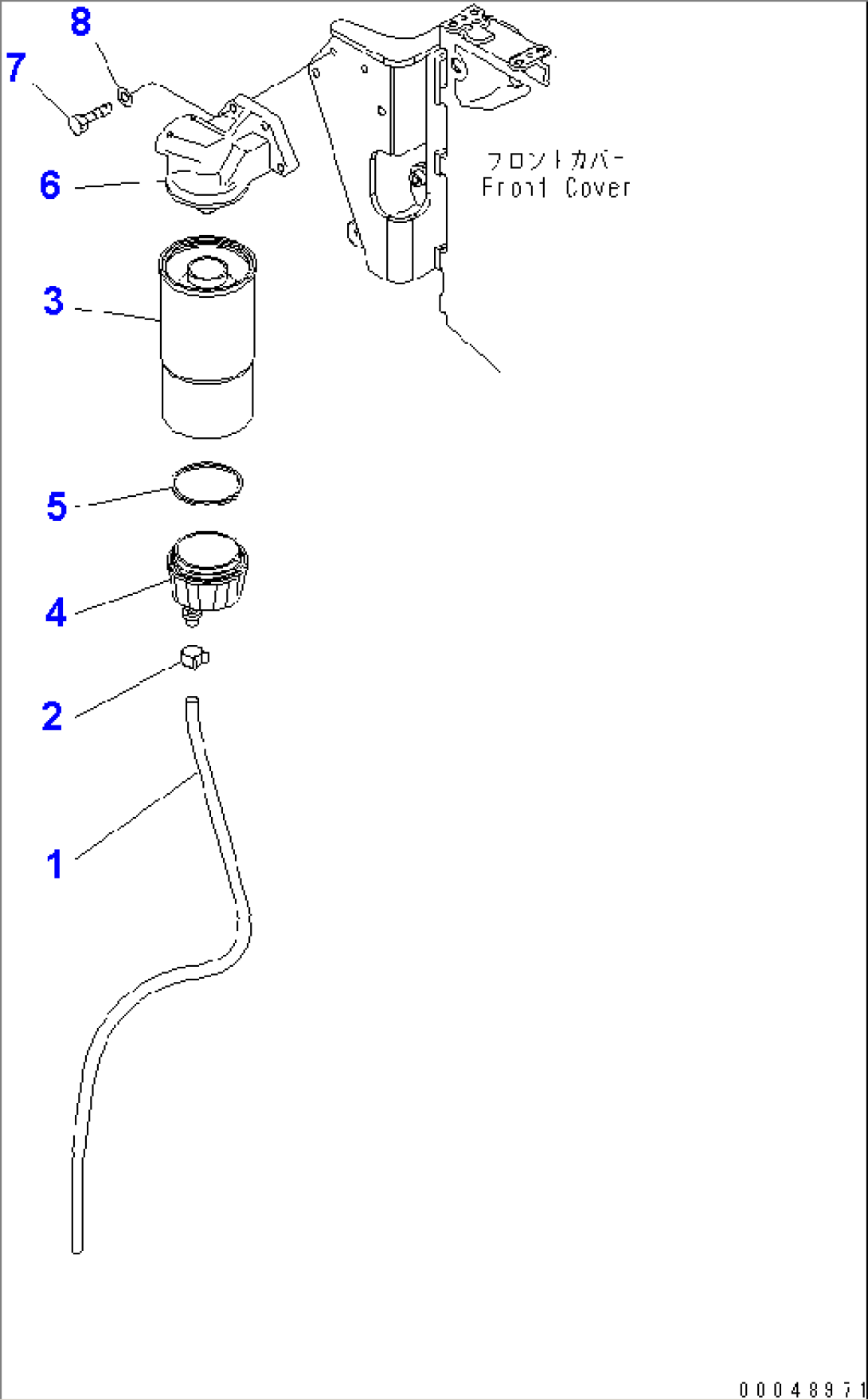 FUEL TANK (WATER SEPARATOR PIPING AND FILTER)(#55001-)