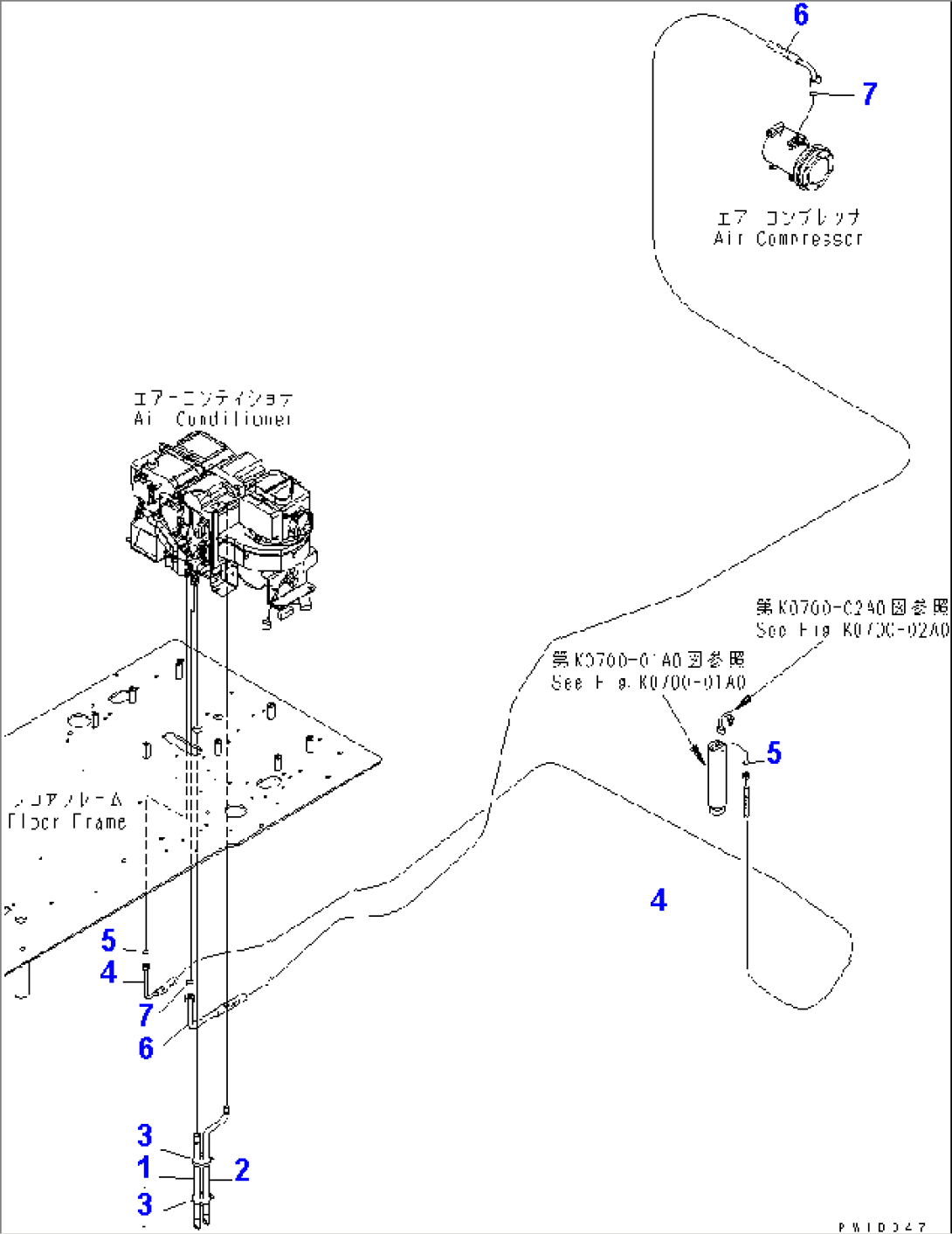 FLOOR FRAME (AIR CONDITIONER HOSE)(#60001-65000)