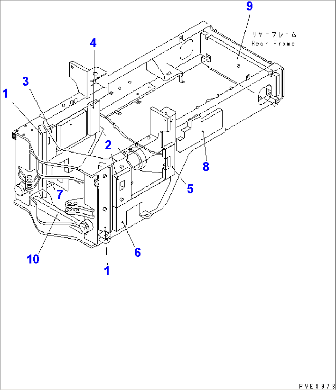 REAR FRAME (SHEET) (SUPER SILENT SPEC.) (INDUSTRIAL WASTE DISPOSAL SPEC.)