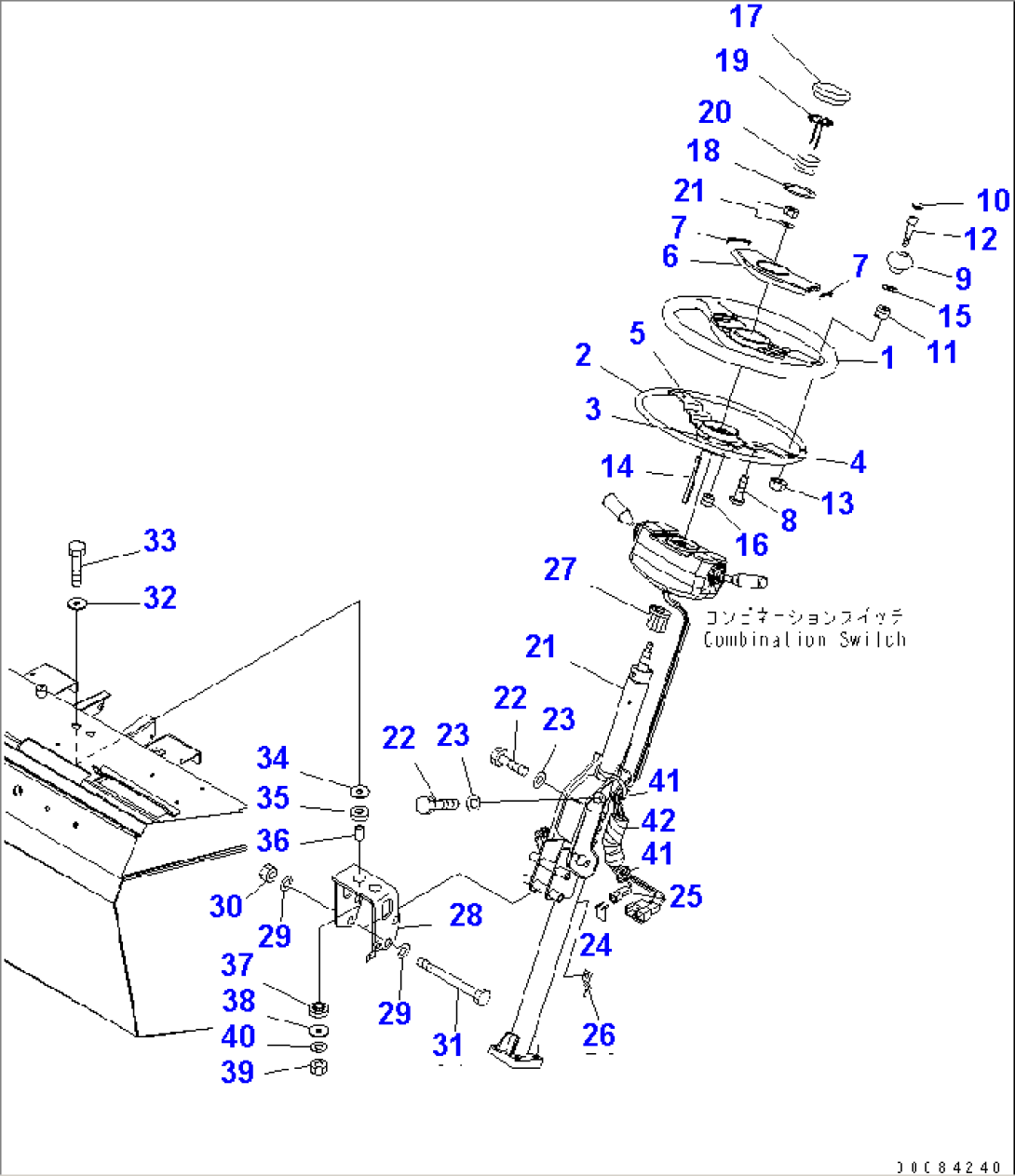 FLOOR (STEERING WHEEL) (COLUMN AND ORBITROL)(#75374-)