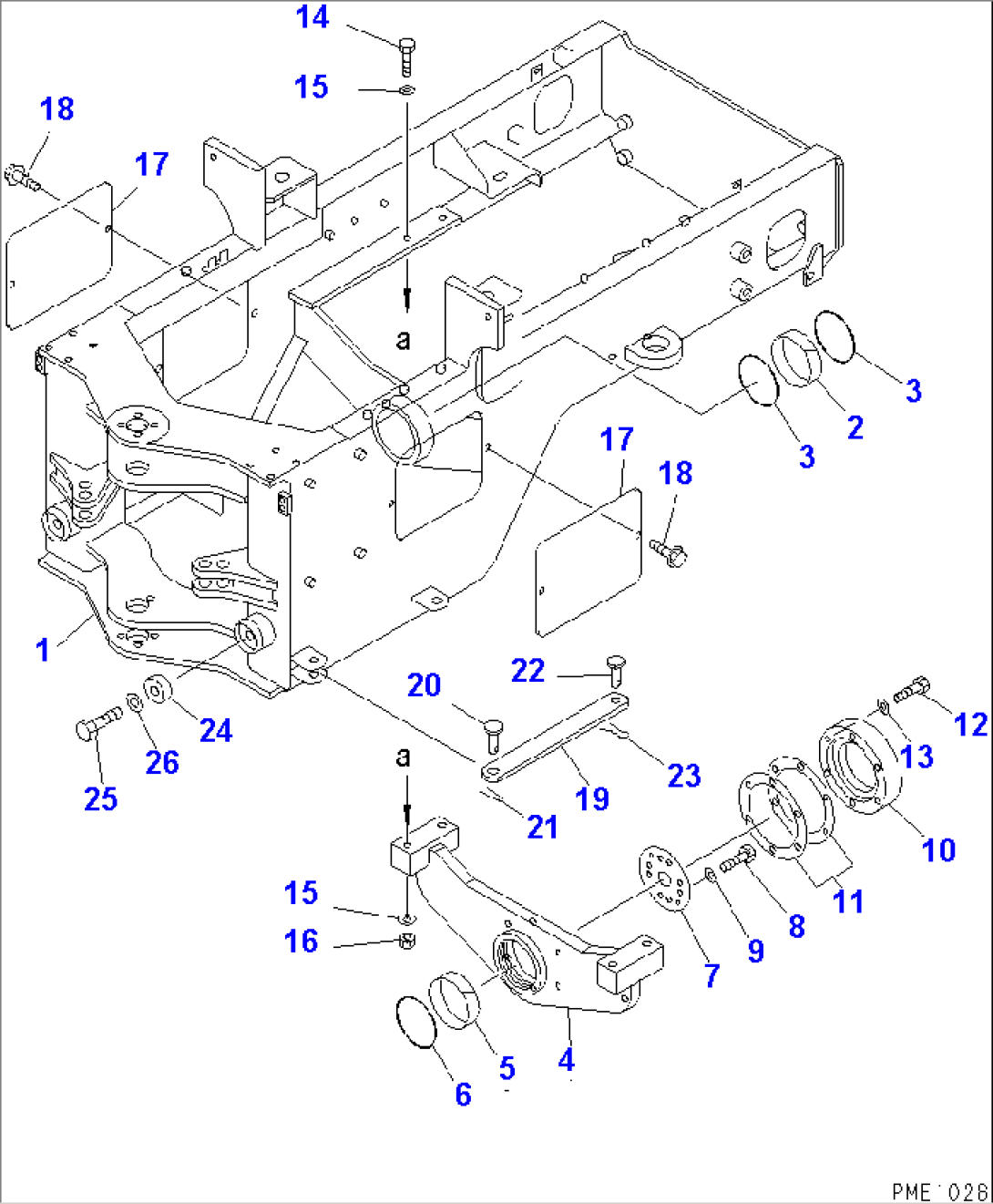 REAR FRAME (WITH ADDITIONAL COUNTER WEIGHT)(#50001-)