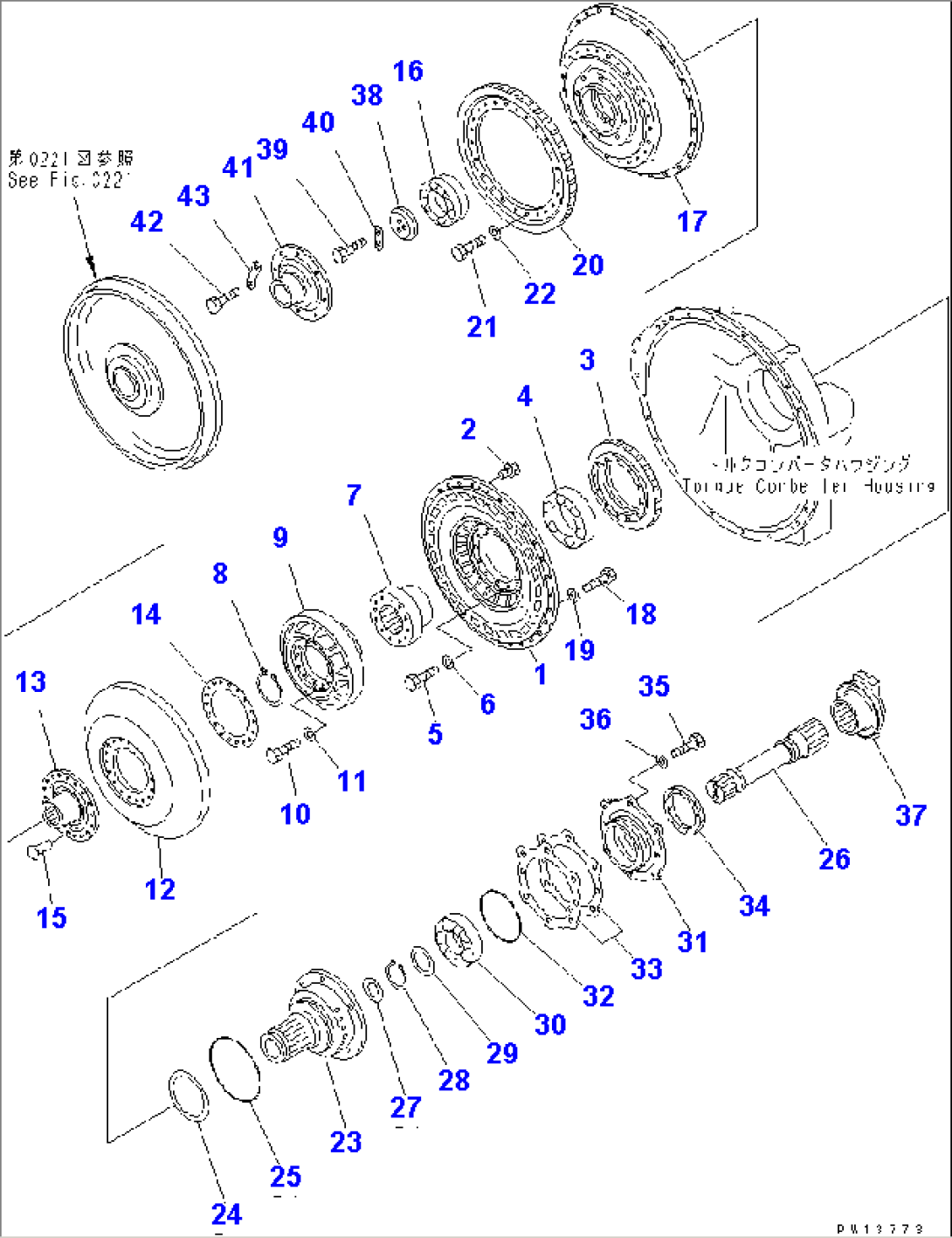 TORQUE CONVERTER (2/4) TURBINE SHAFT AND STATOR