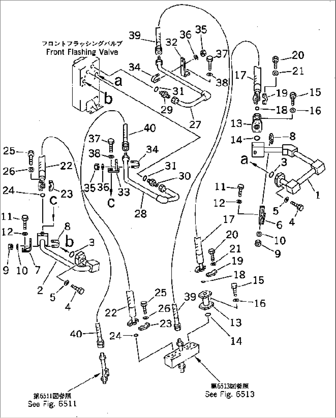 HYDRAULIC PIPING (ROTOR REVOLUTION) (5/10) (FRONT FLASHING VALVE TO ROTOR MOTOR 1/3)