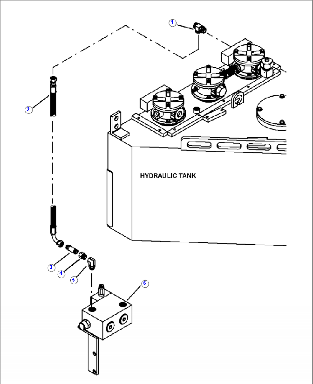 H1004-01A0 HYDRAULIC PIPING LOGIC VALVE TO HYDRAULIC TANK