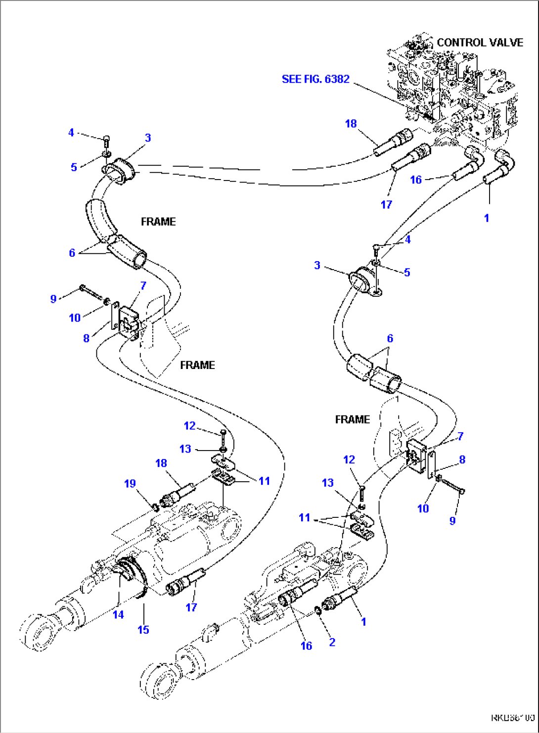 HYDRAULIC PIPING (SHOVEL LIFTING CYLINDER) (SAFETY VALVE) (1/2)