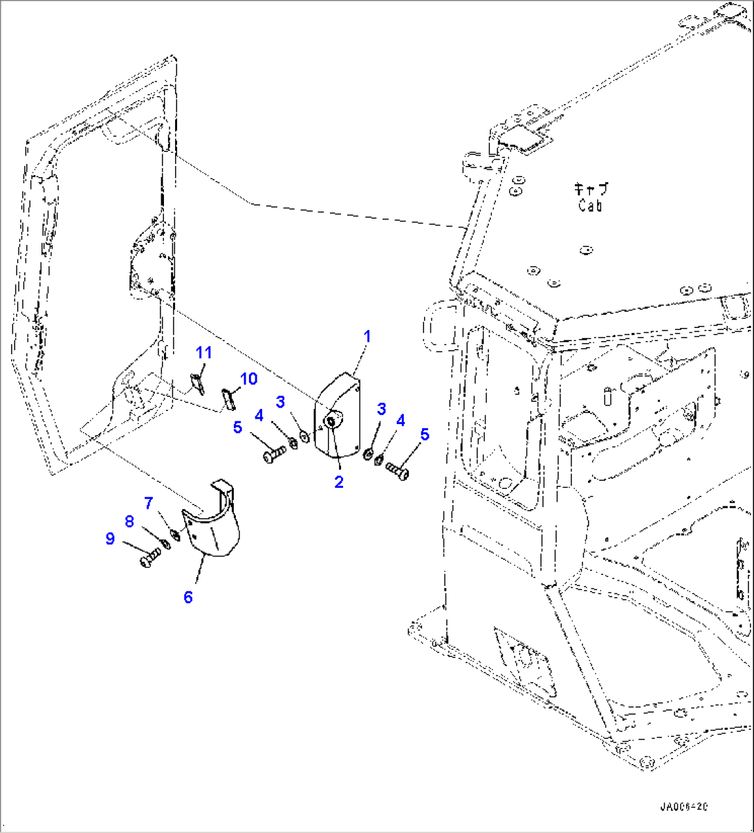 ROPS Cab, Door Cover, R.H. (#80980-)