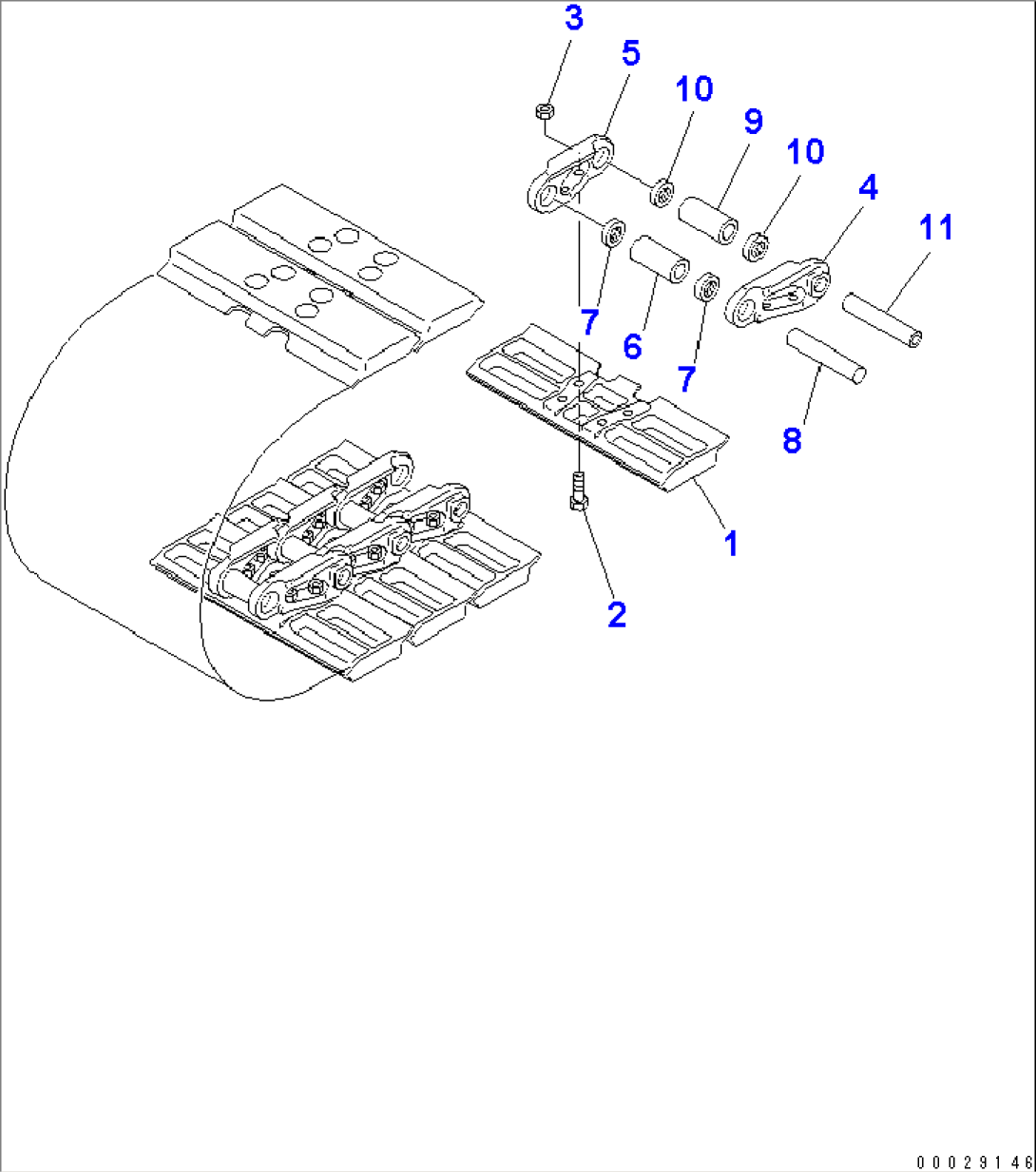 TRACK SHOE (FLAT TYPE) (610MM WIDE)(#1215-)