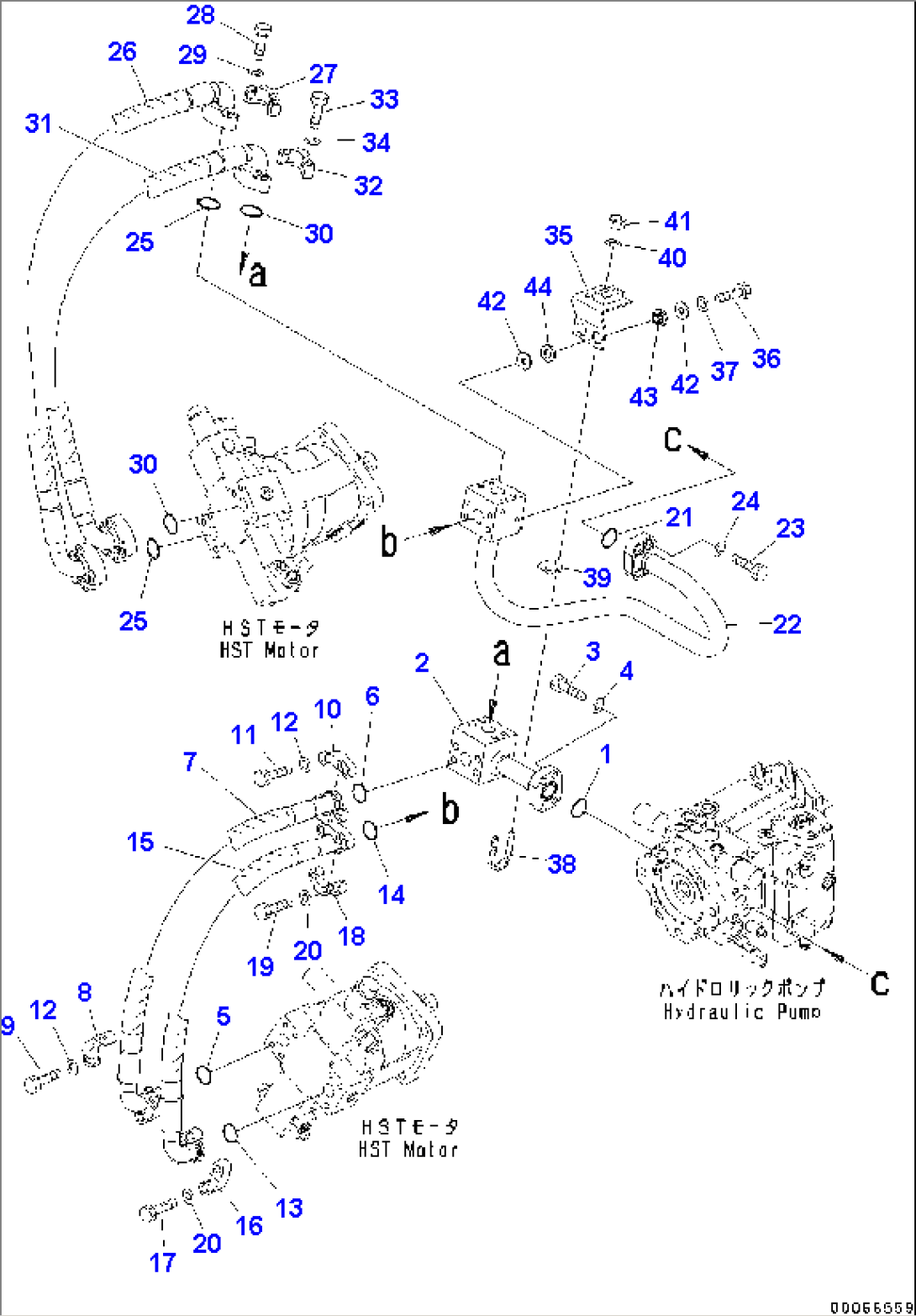 Hydrostatic Transmission (HST) Oil Piping Main Circuit (#C10001-)