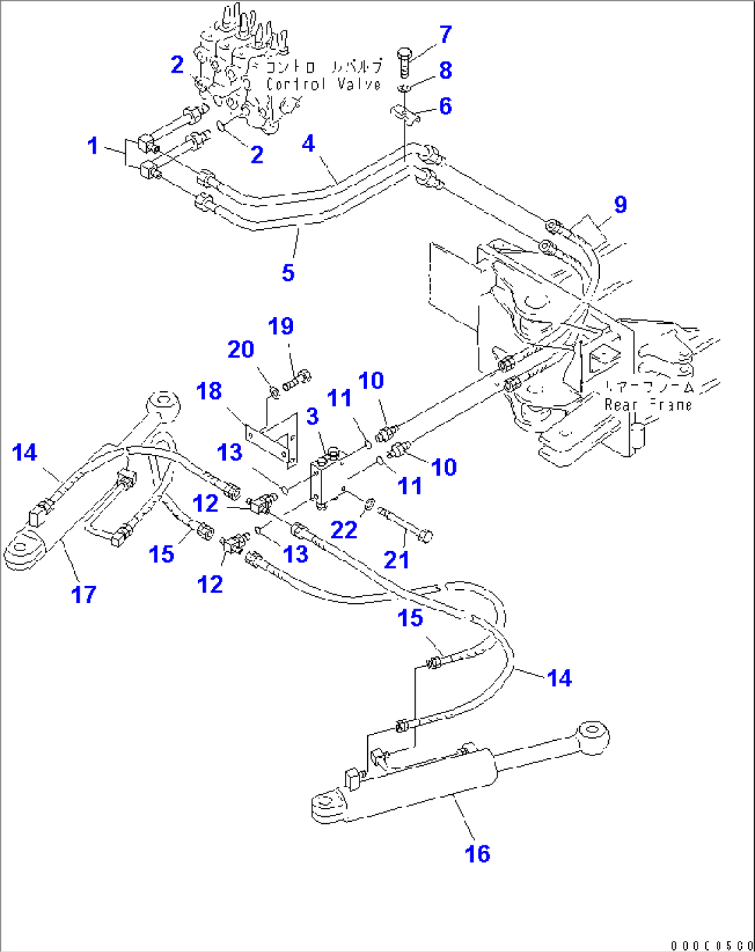 HYDRAULIC PIPING (ARTICULATE CYLINDER LINE)(#11035-)