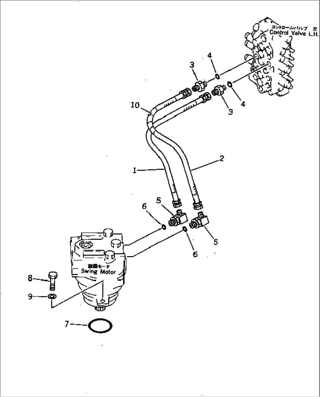 HYDRAULIC PIPING (VALVE TO / FROM SWING MOTOR)