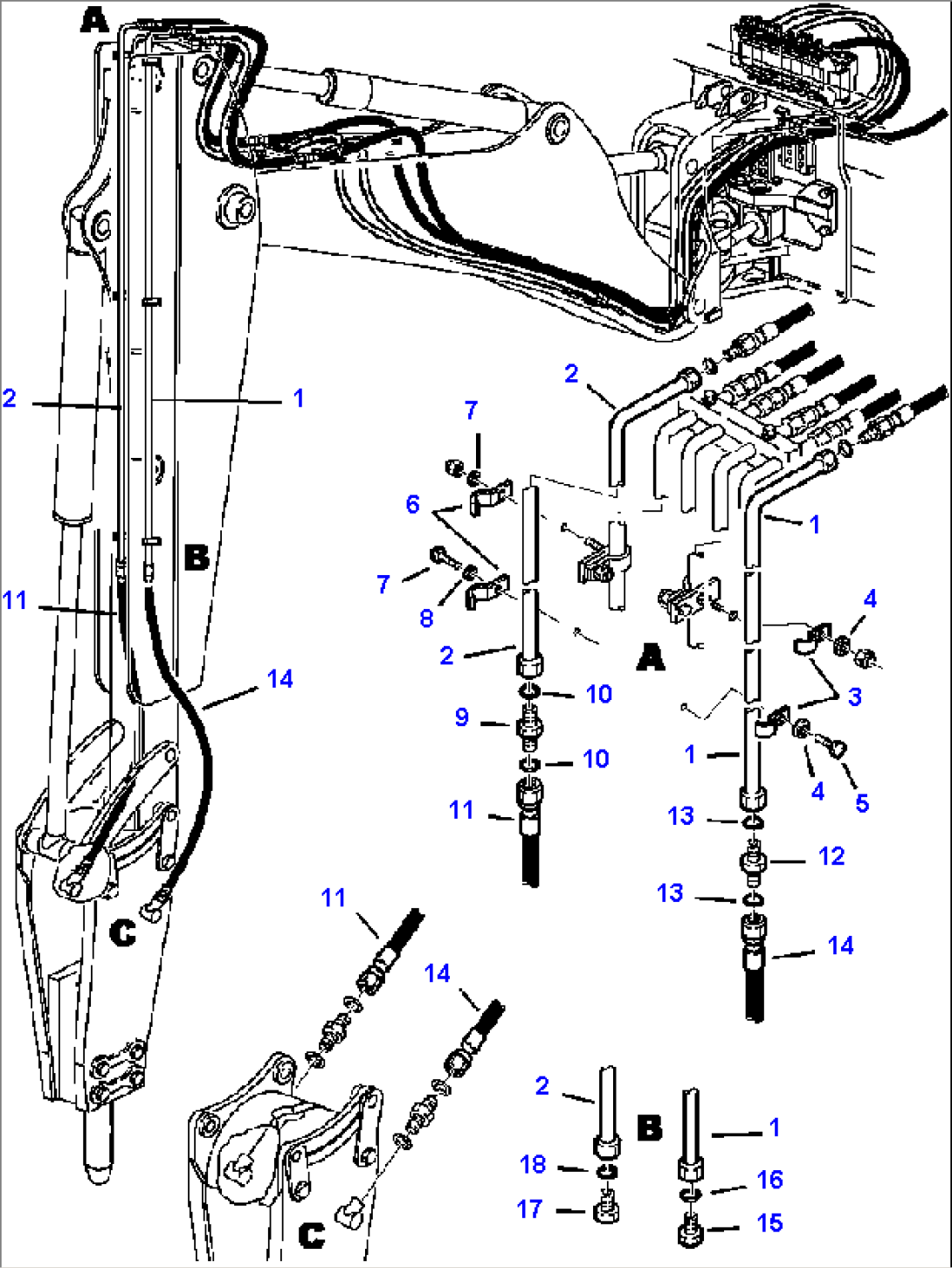 FIG. H6900-01A7 HAMMER PIPING - TELESCOPIC ARM TO HAMMER