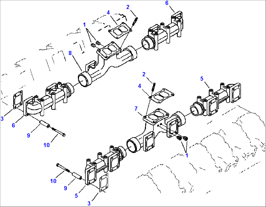 FIG. A1118-A9A4 EXHAUST MANIFOLD - CHASSIS SERIAL NUMBER A10279 AND UP