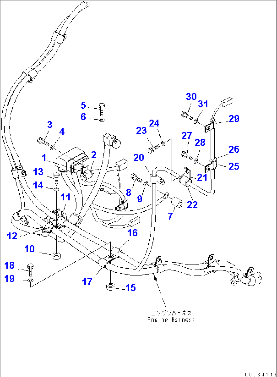 REAR HARNESS (ENGINE HARNESS MOUNTING PARTS) (4/7)(#60001-)