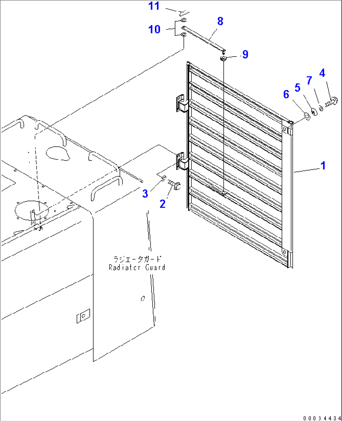 HOOD (RADIATOR GRILLE) (WITH SUCTION FAN)(#52001-52405)