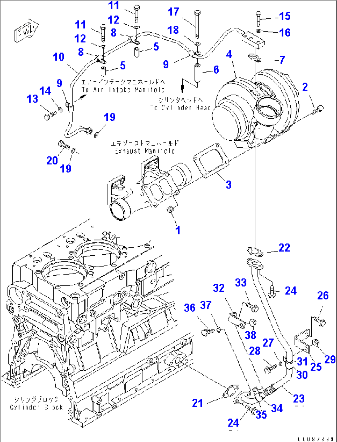 TURBOCHARGER MOUNTING AND LUBRICATOR(#630026-)