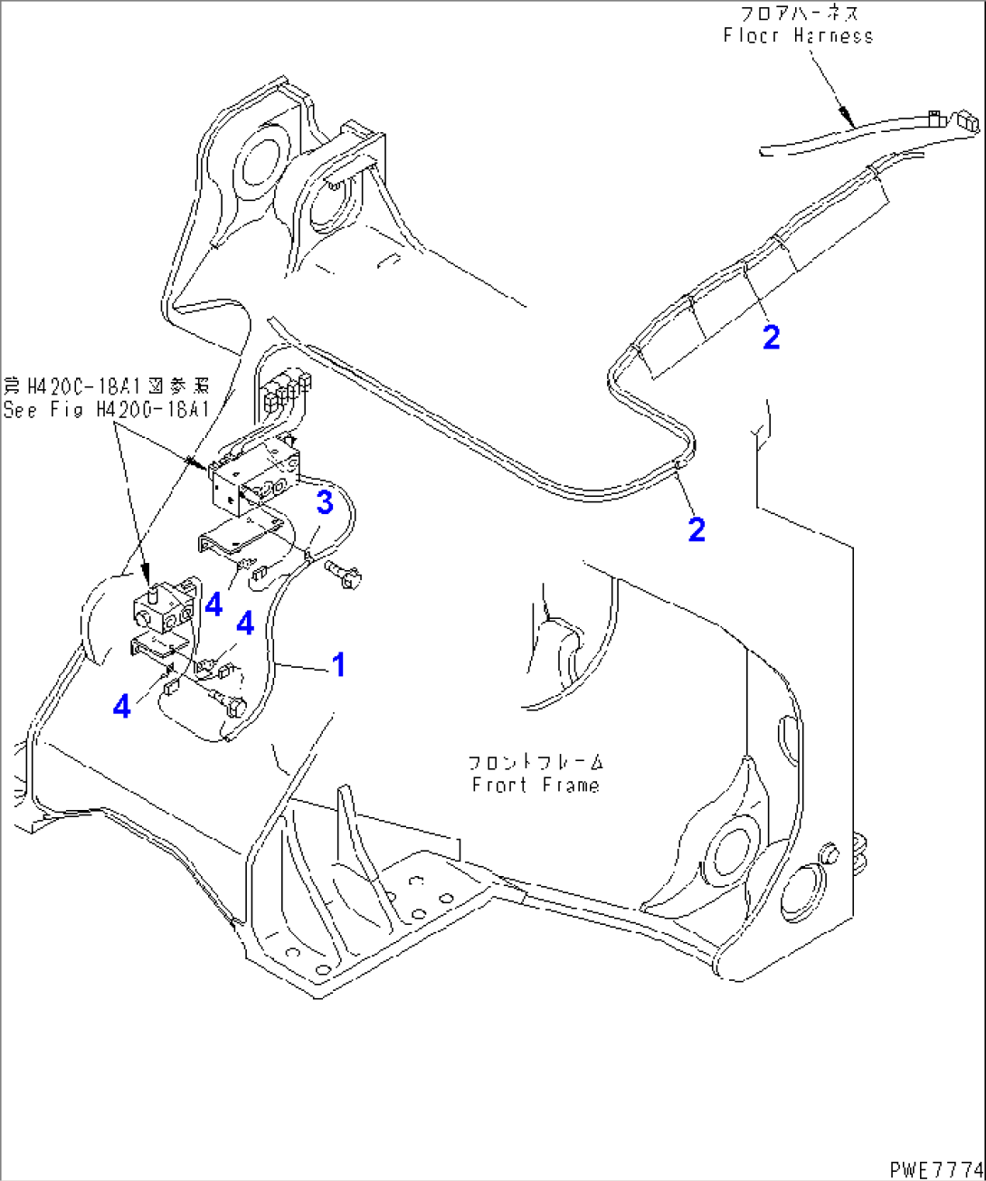 FRONT HARNESS (E.C.S.S. HARNESS) (WITH E.C.S.S.)(#50001-50256)