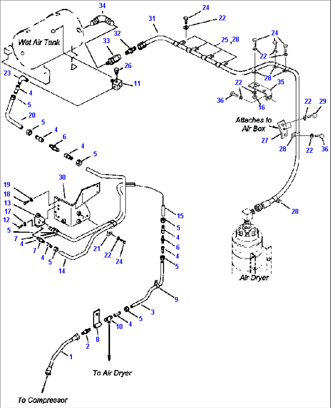 AIR PIPING - WET TANK/COMPRESSOR