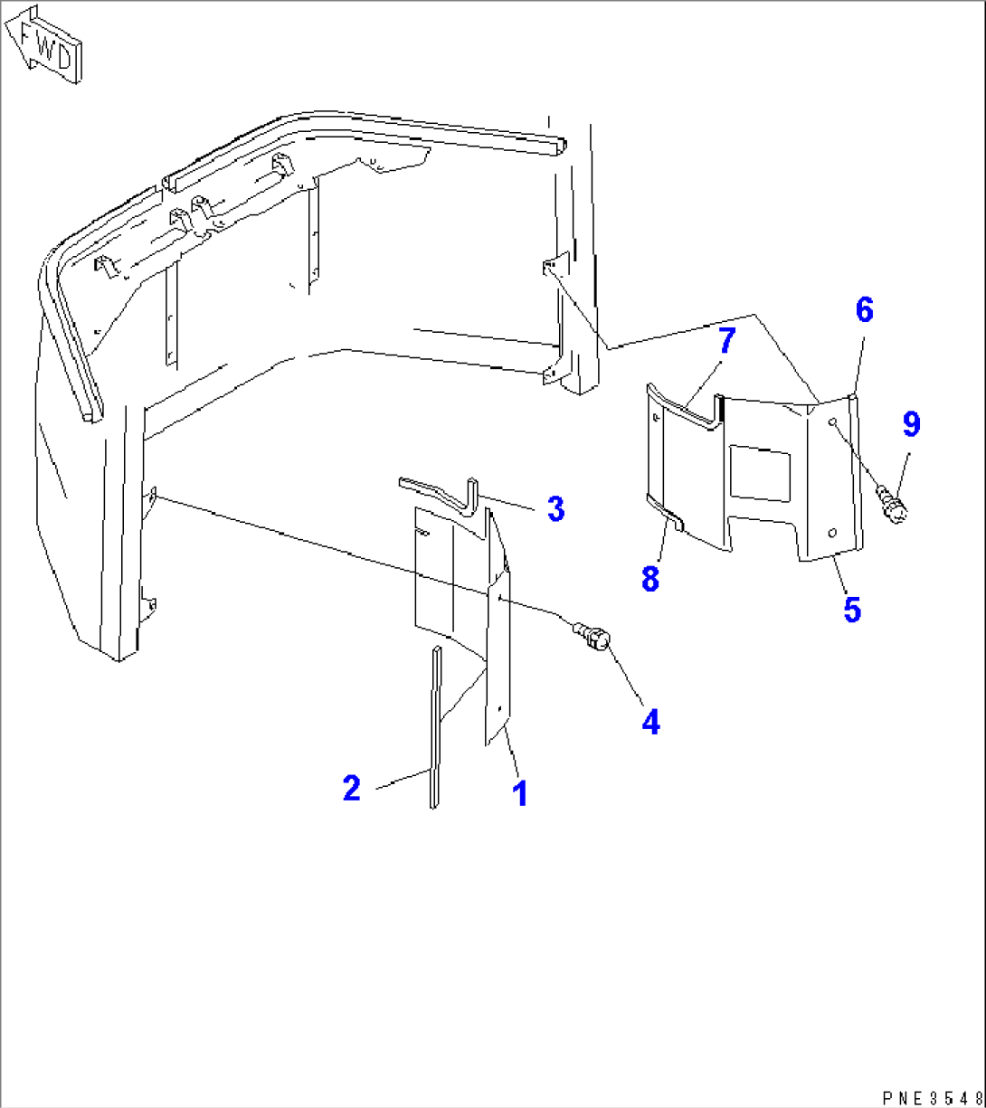 ROPS CAB (FRONT INTERIOR COVER)