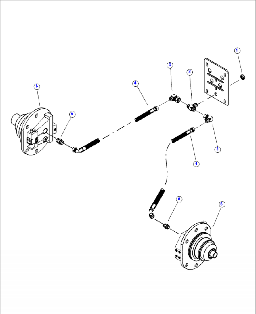 P1000-01A0 TRACK DRIVE PIPING BULKHEAD TO TRACK DRIVE MOTORS