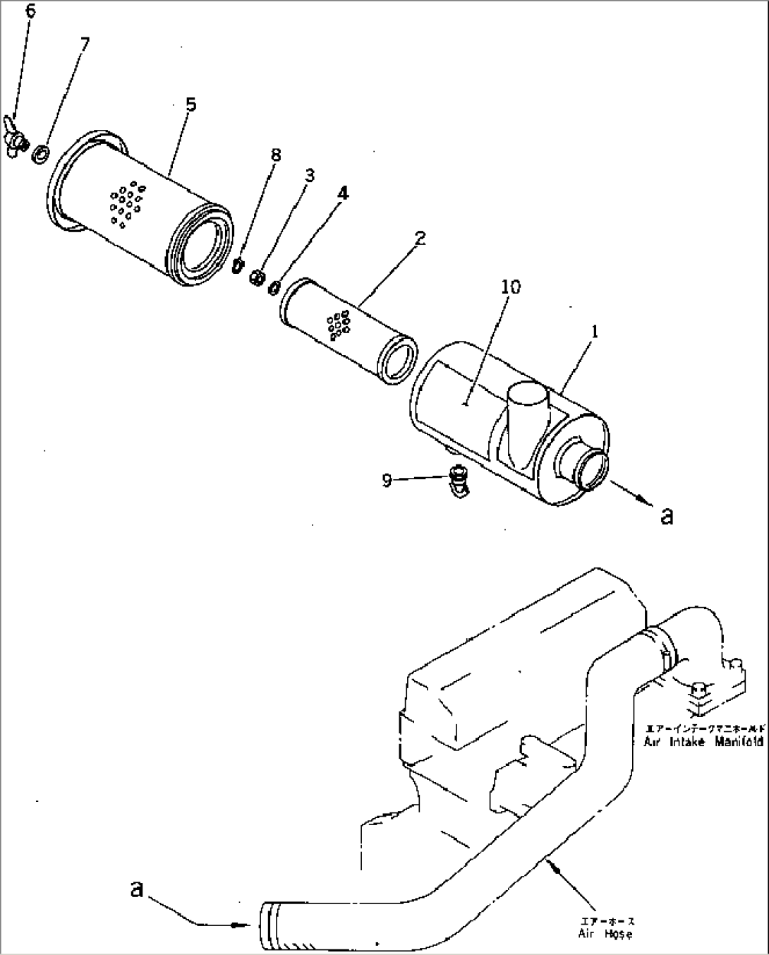 AIR CLEANER (DOUBLE ELEMENT TYPE)(#59833-)