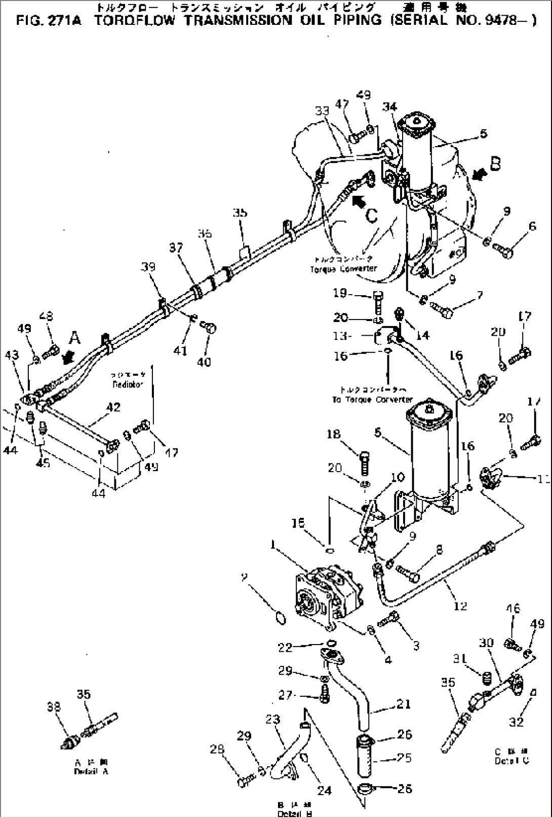 TORQFLOW TRANSMISSION OIL PIPING(#9478-)