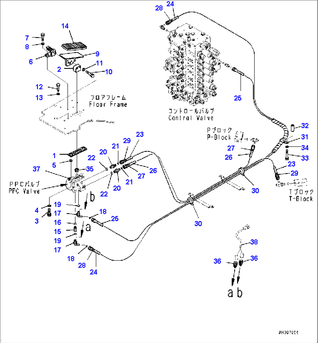 Cab, Floor, 1st Attachment Control (#450001-)