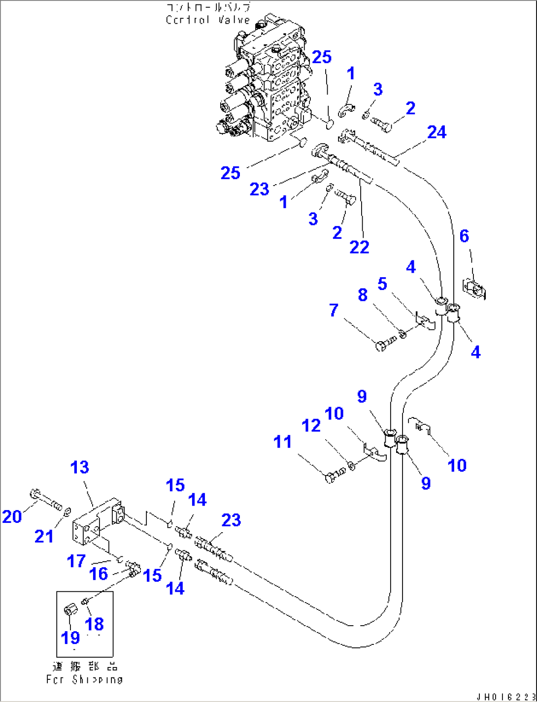 BLADE TILT PIPING (COLD WEATHER (B) SPEC.)(#66652-)