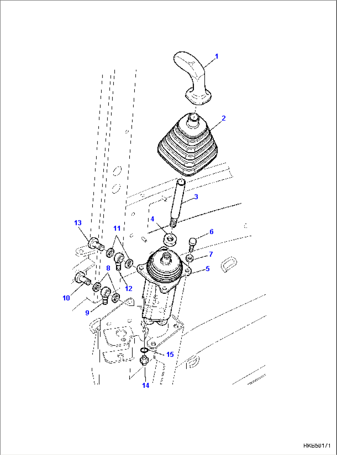 SHOVEL CONTROL LEVER (FLOAT + RETURN TO DIG)