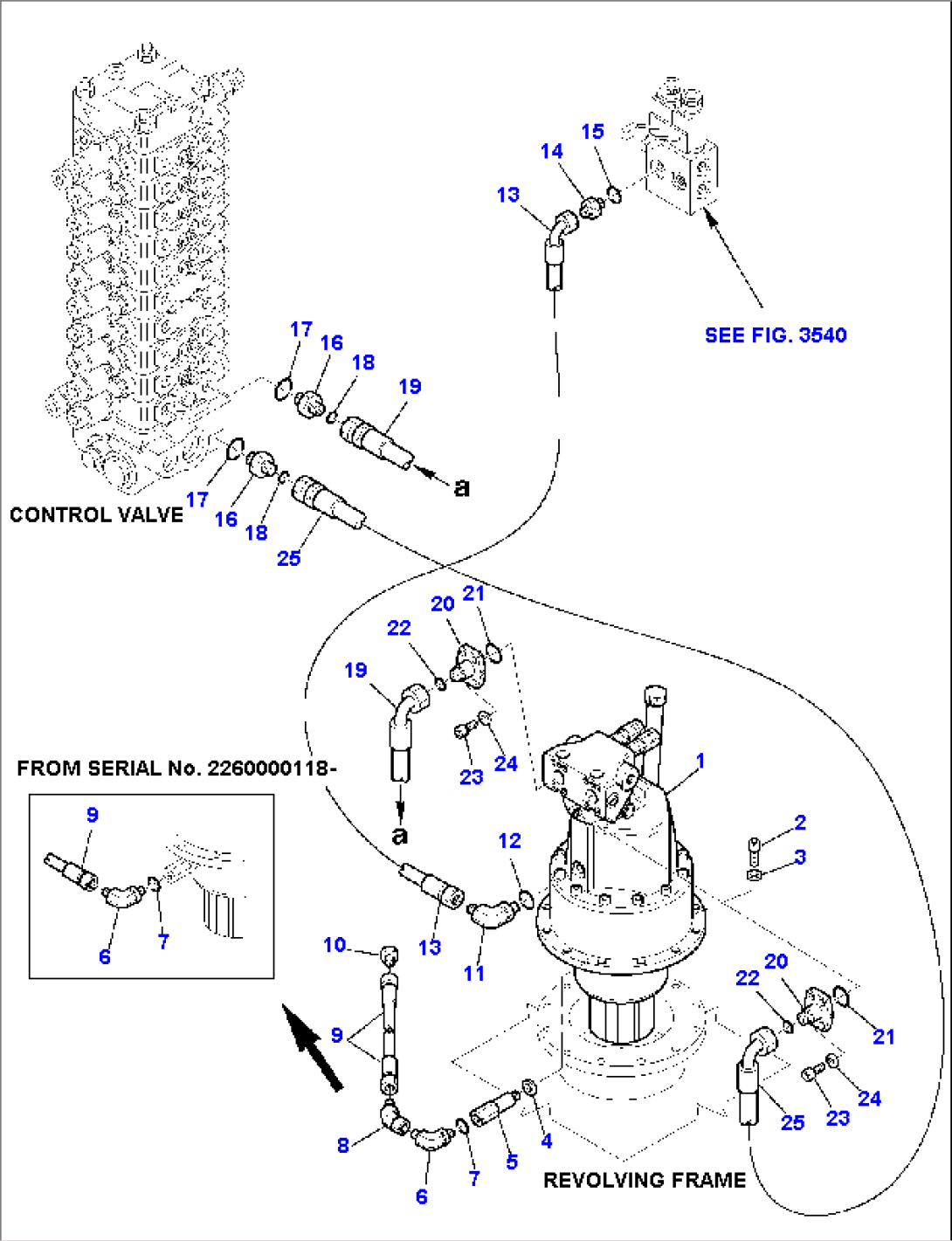 HYDRAULIC PIPING (SWING MOTOR LINE)