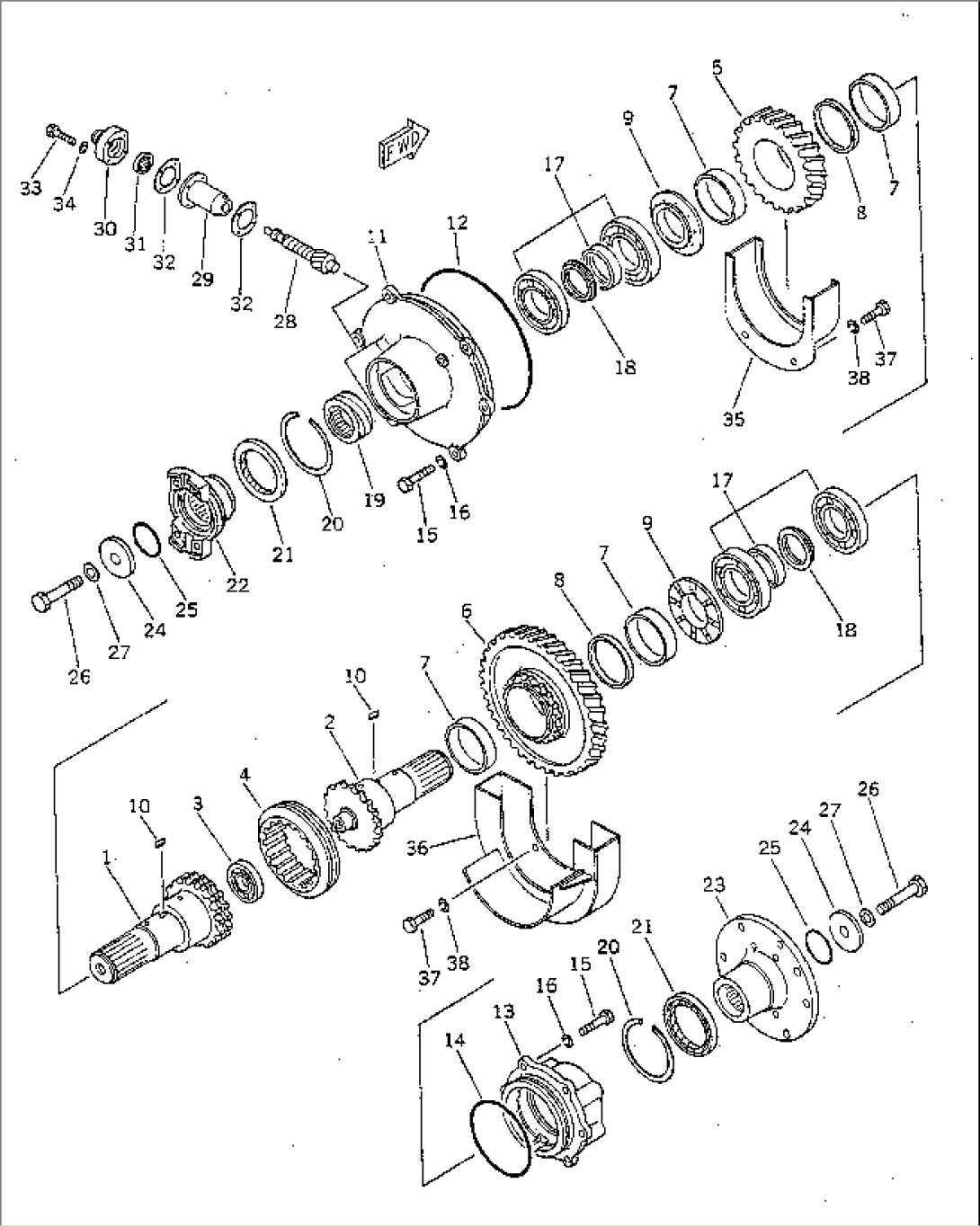 TRANSFER OUTPUT SHAFT