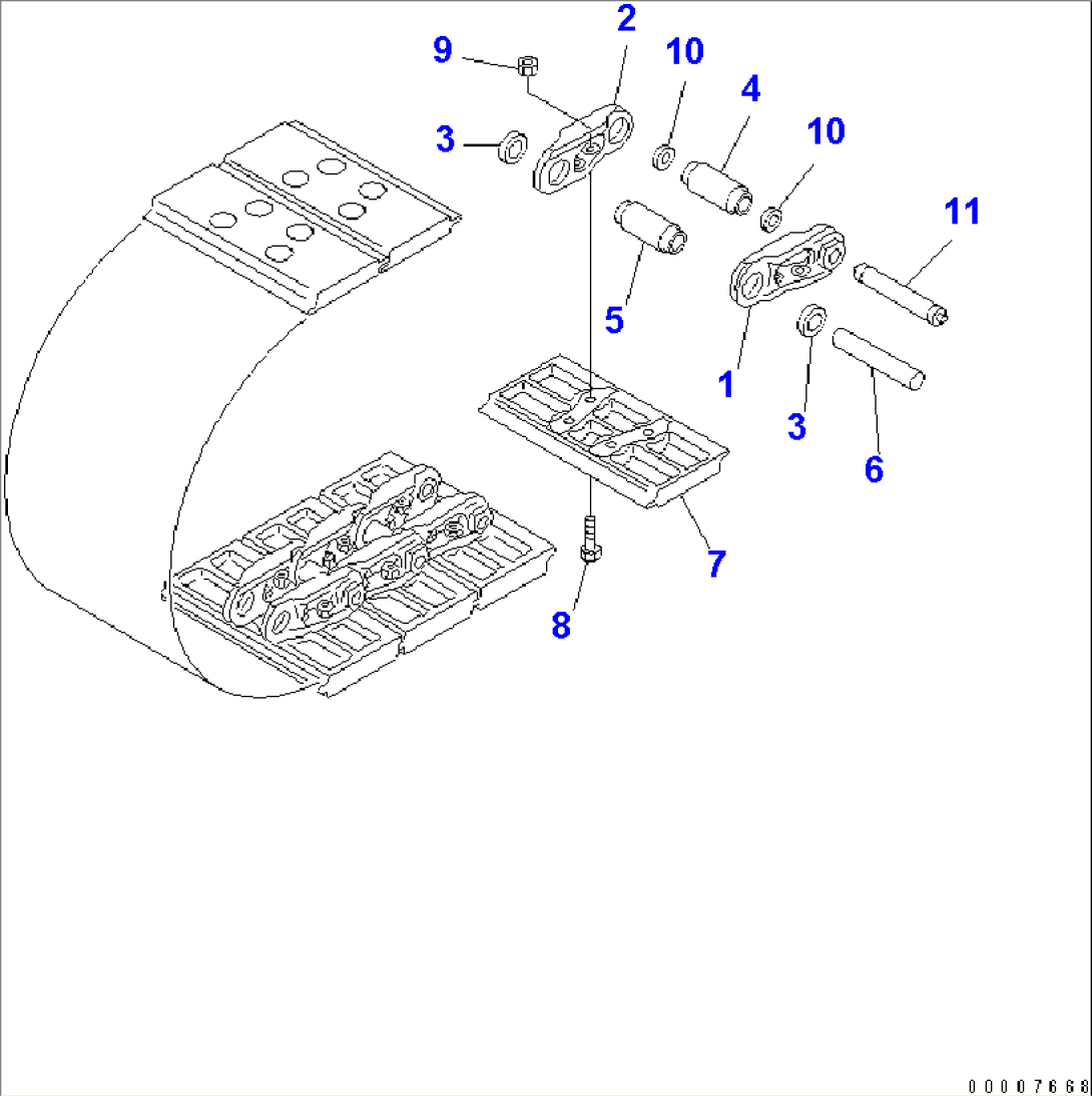 TRACK SHOE (MASTER PIN TYPE) (FLAT TYPE) (330MM WIDE)(#41197-)