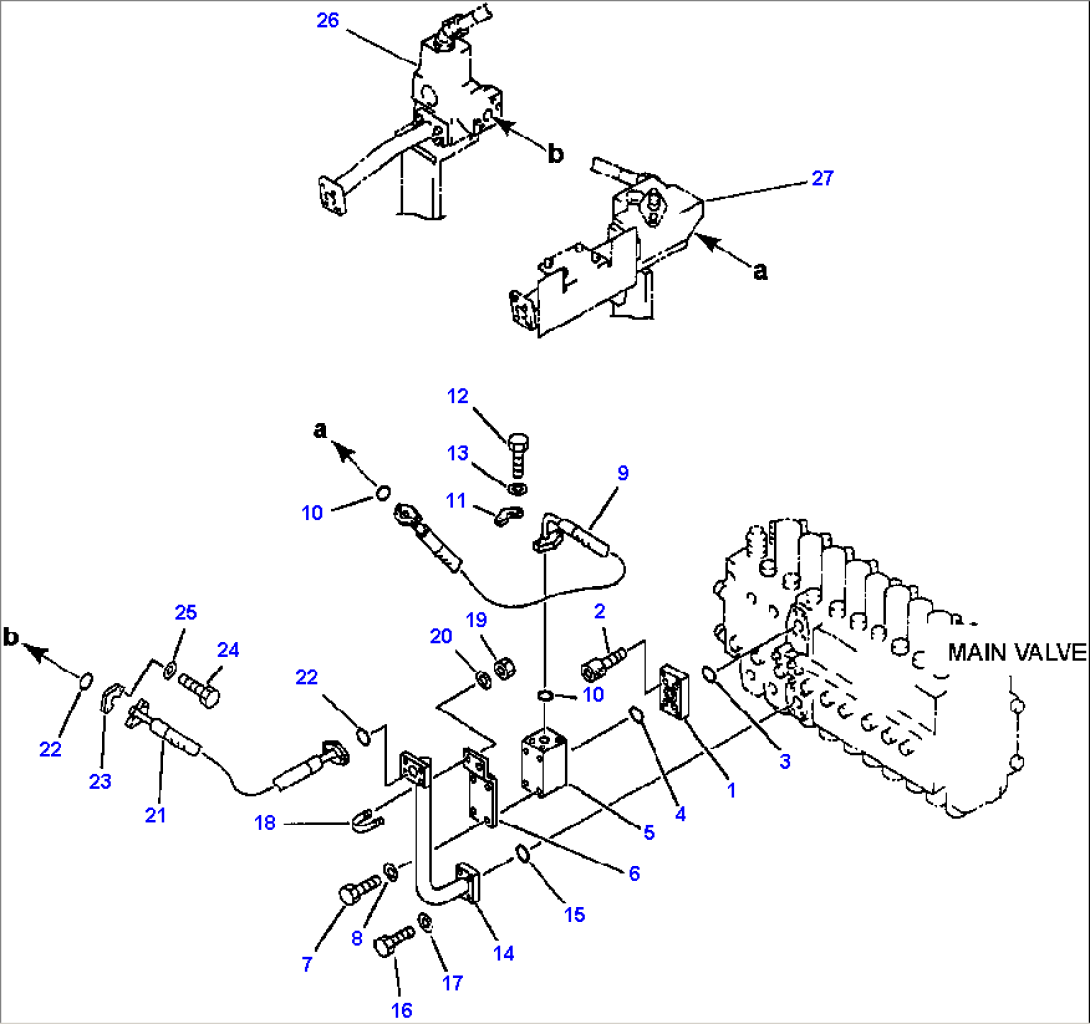 FIG NO. H1270-0701 HYDRAULIC PIPING ATTACHMENT LINE FOR ONE, TWO, AND THREE ACTUATOR MODELS