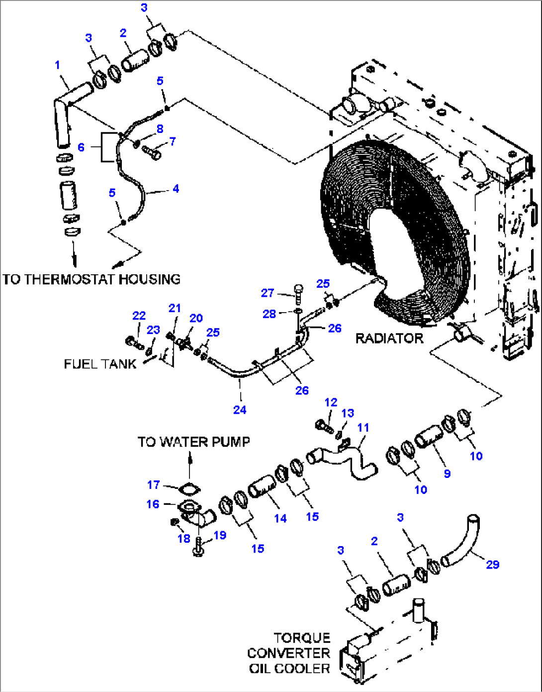 FIG. C0120-01A0 COOLING LINE - RADIATOR PIPING