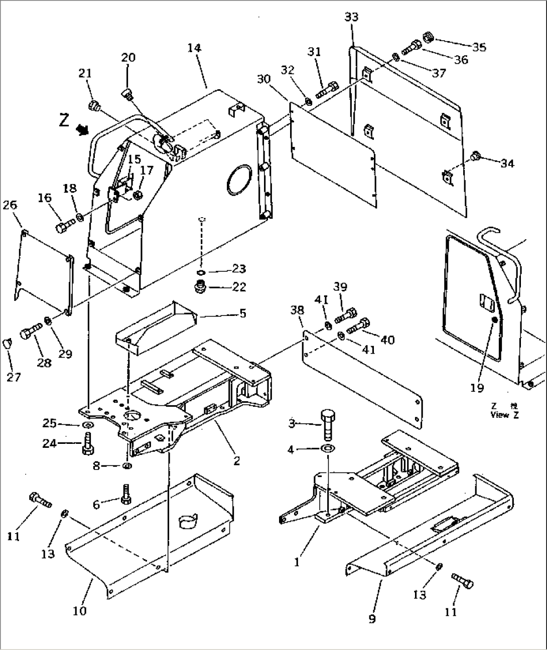 REAR COVER AND HYDRAULIC TANK