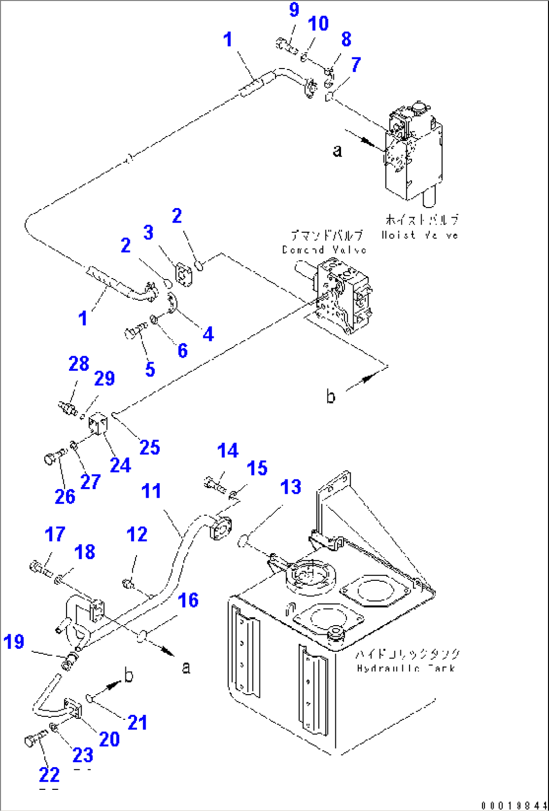 STEERING AND HOIST PIPING (PIPING) (TANK RELATED) (FOR EMERGENCY STEERING)(#1601-)