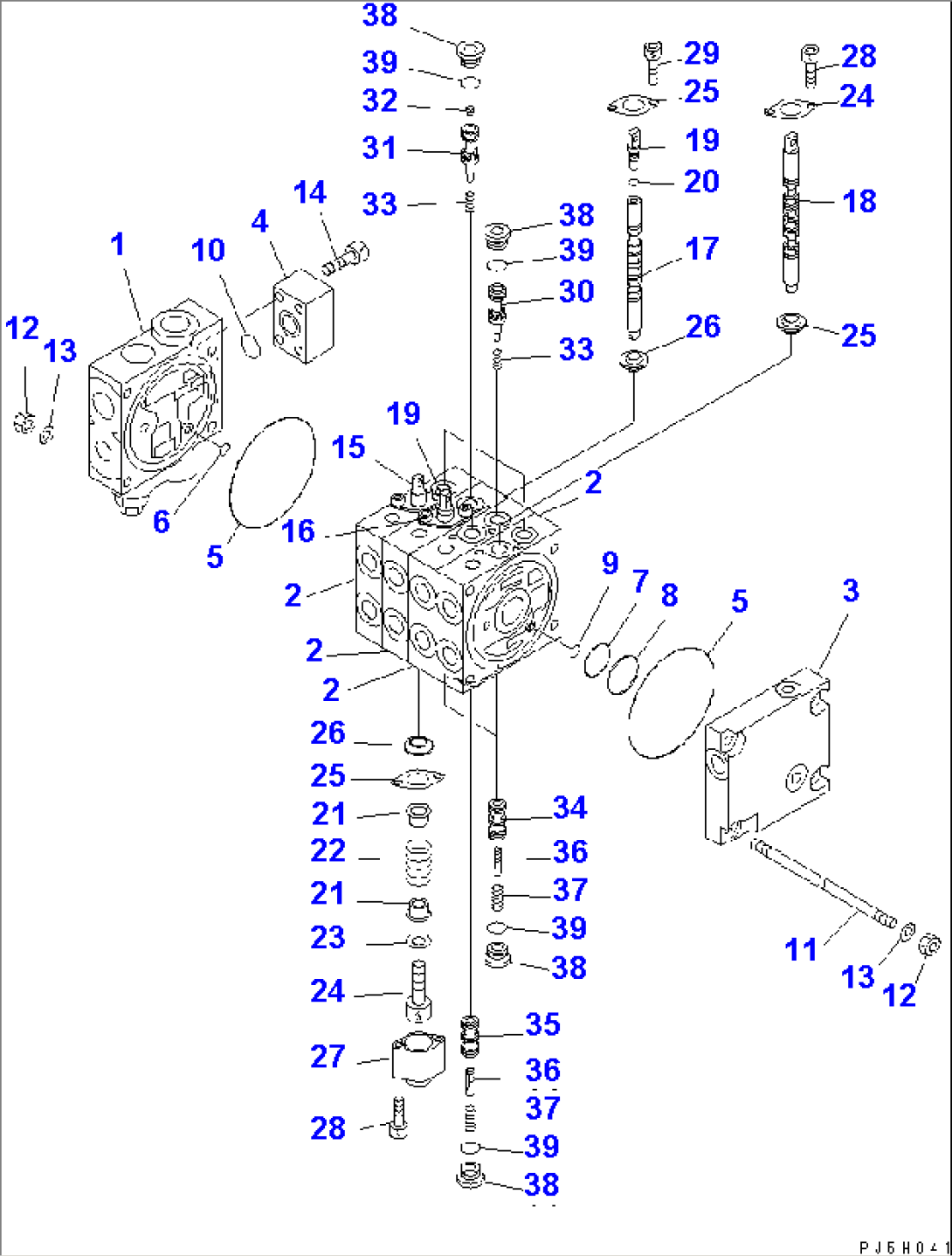 CONTROL VALVE (4-SPOOL) (1/2) (R.H.)